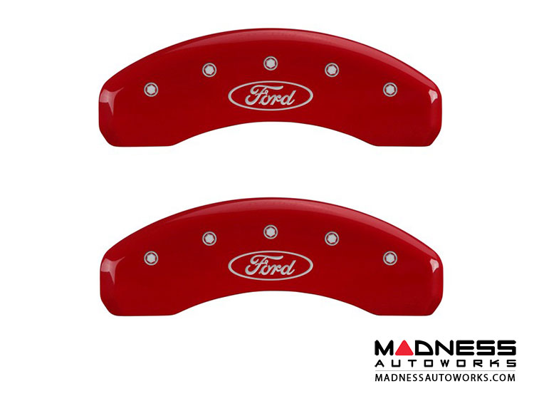 Ford F150 2014 Ford Logo Caliper Covers by MGP Red MADNESS Autoworks Auto Parts and